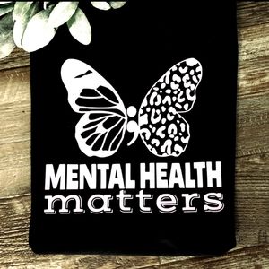 Mental health matter shirt cheetah print butterfly popular cute awareness